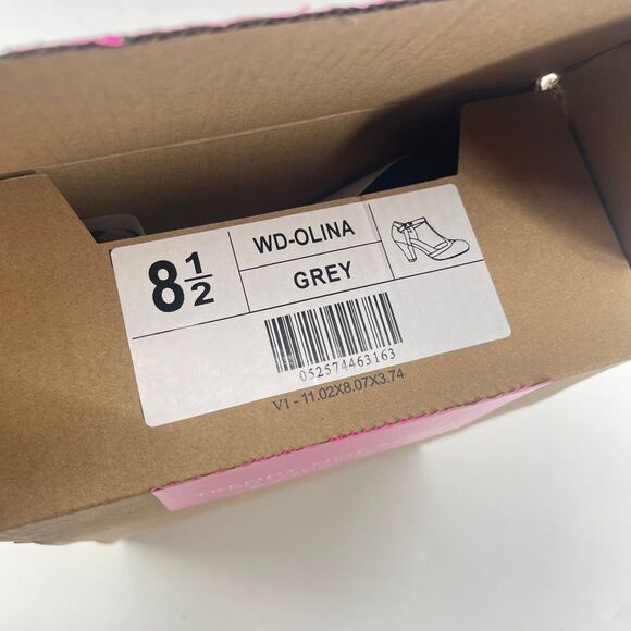 Brinley Co. Olina Grey Faux Leather T-Strap Mary Jane Heels, Size 8.5, NIB - Picture 14 of 15